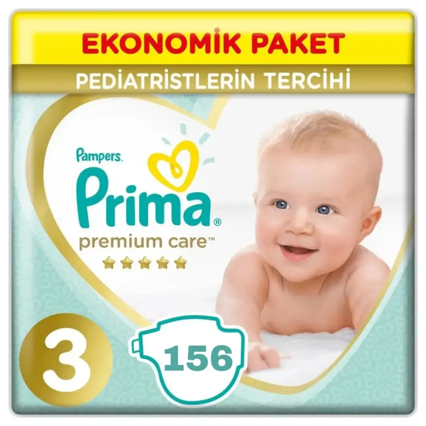 Prima Premium Care Bebek Bezi 3 Beden Midi 6-10 Kg Ekonomik Paket 156lı - 1