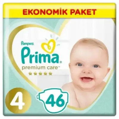 Prima Premium Care Bebek Bezi 4 Beden Maxi 9-14 Kg 46Li Ekonomik Bm Care Sensitive Islak Mendilli Av - 3