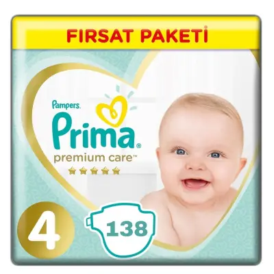Prima Premium Care Bebek Bezi 4 Beden Maxi 9-14 Kg Ekonomik Paket 138li