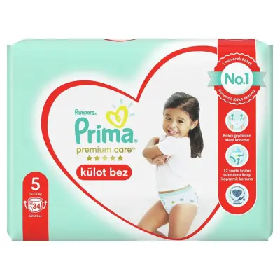 Prima Premium Care Külot Bebek Bezi 5 Beden Junior 12-18 Kg 34lü