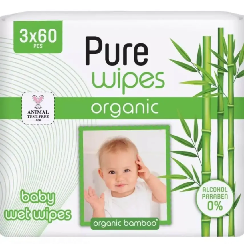 Pure Wipes Bambu Bebek Islak Havlu 3x60lı - 2