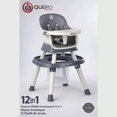 Quero Yummy 12 in 1 Fonksiyonel Mama Sandalyesi Antrasit - 2