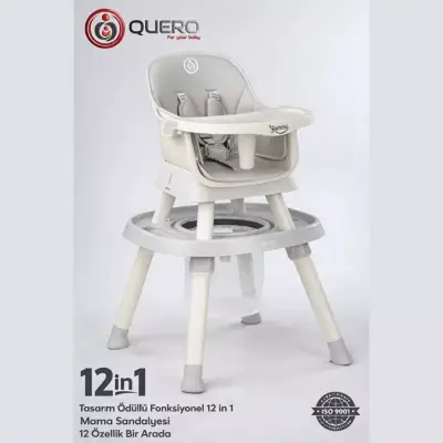 Quero Yummy 12 in 1 Fonksiyonel Mama Sandalyesi Gri - 2