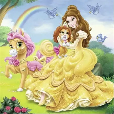 Ravensburger 3x49 Parçalı Puzzle Walt Disney Belle Cinderella Rapunzel-093465 - 3