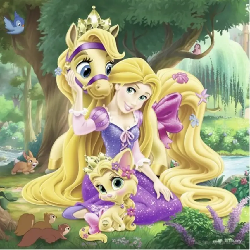 Ravensburger 3x49 Parçalı Puzzle Walt Disney Belle Cinderella Rapunzel-093465 - 2