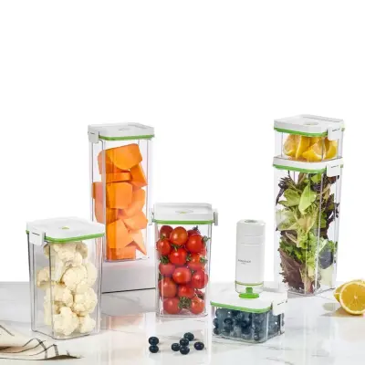 Respiroxhome Vakumlu Saklama Kabı Seti 6lı Şarjlı Otomatik Pompalı