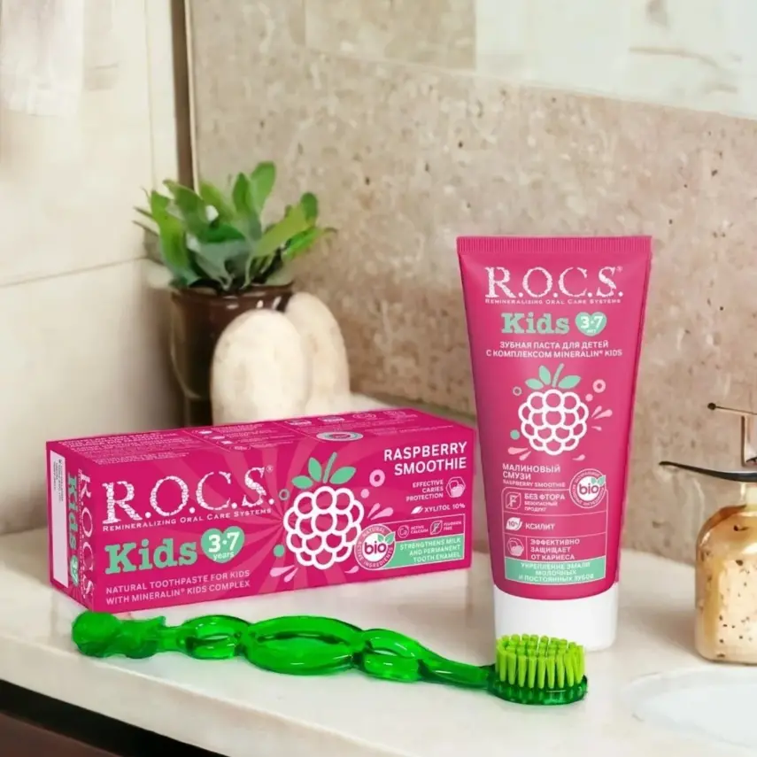 Rocs Kids Çocuk Diş Macunu Ahududu Smoothie 3-7 Yaş - 3