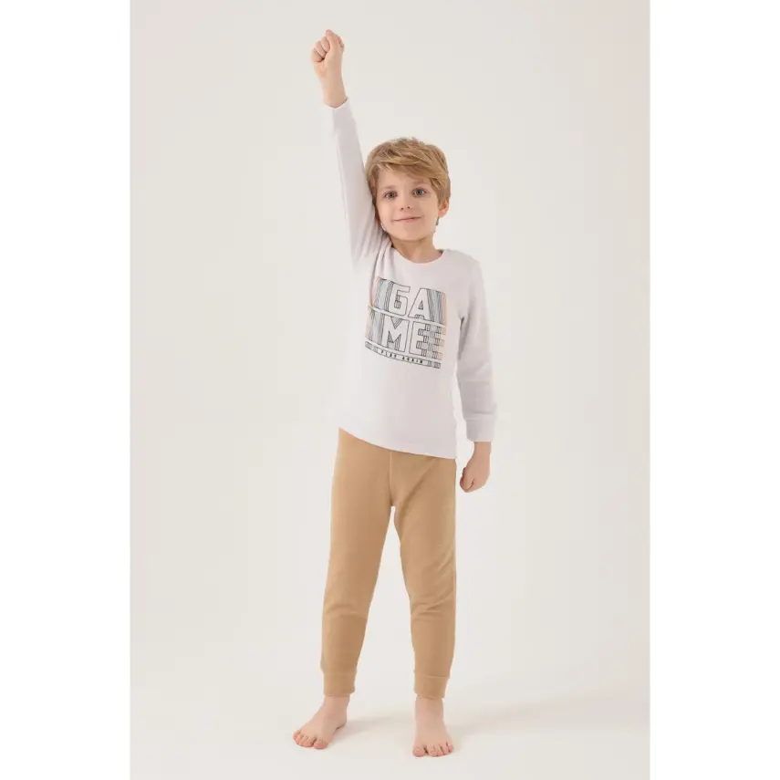 RolyPoly Erkek Çocuk Pijama Takımı Vizon - 4