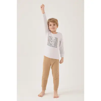 RolyPoly Erkek Çocuk Pijama Takımı Vizon - 14