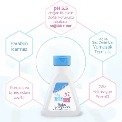 Sebamed Bebek Saç ve Vücut Şampuanı 150 ml x2 - 6