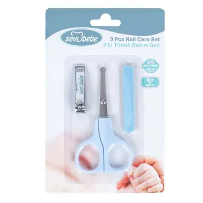Sevi Bebe Bebek Tırnak Bakım Seti 3lü Mavi - 5