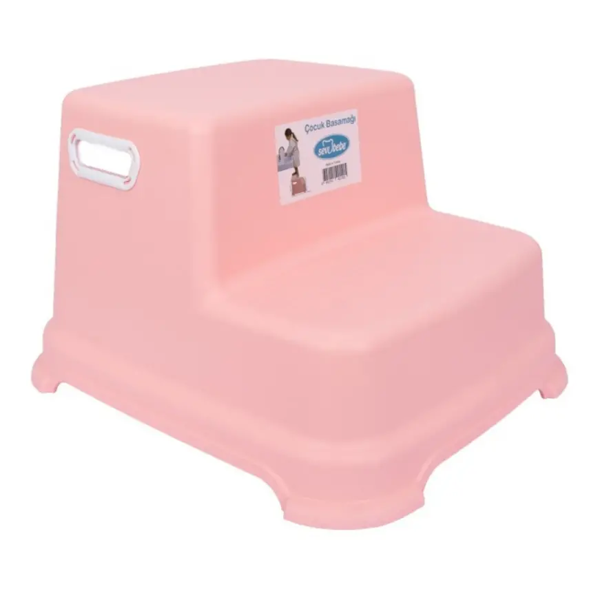Sevi Bebe Çift Katlı Çocuk Basamağı Somon Pembe - 1