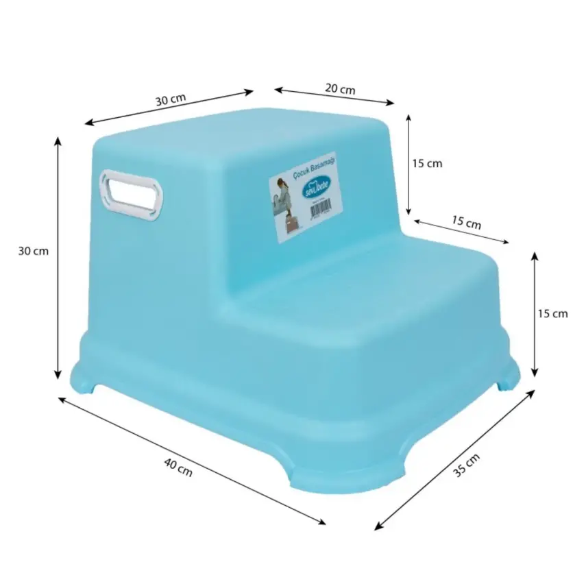 Sevi Bebe Çift Katlı Çocuk Basamağı Turkuaz - 3