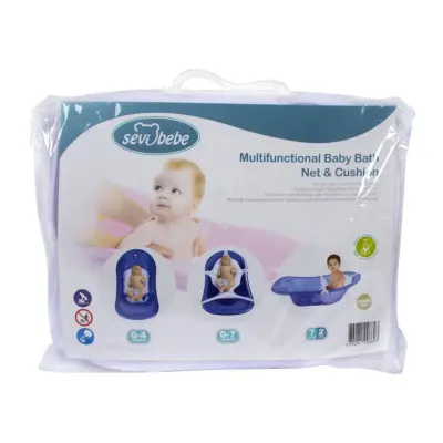 Sevi Bebe Çok Fonksiyonlu Bebek Yıkama File Minderi Mavi - 3