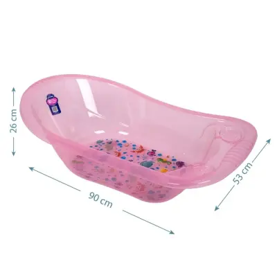 Sevi Bebe Giderli Bebek Banyo Küveti Desenli Şeffaf Pembe (Yeni) - 2