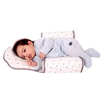 Sevi Bebe Kafa Şekillendirici Yastık ve Yan Yatış Yastığı Gri Yıldız - 3