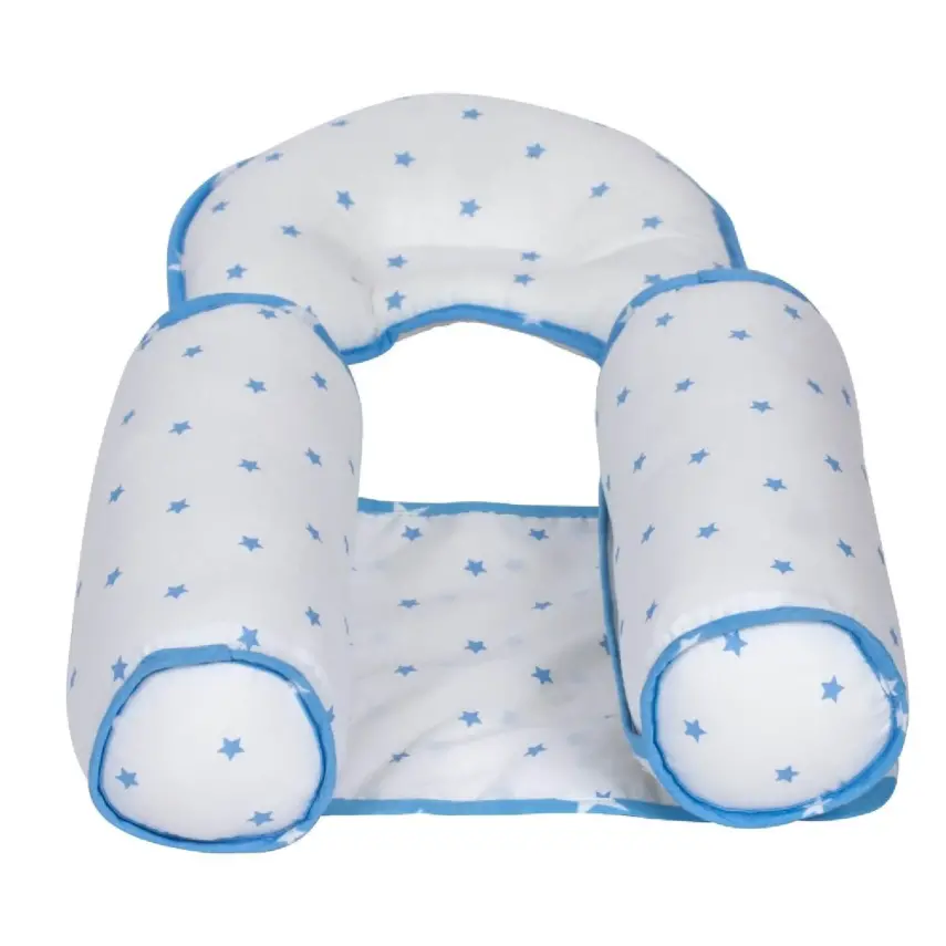 Sevi Bebe Kafa Şekillendirici Yastık & Yan Yatış Yastığı Mavi Yıldız - 3