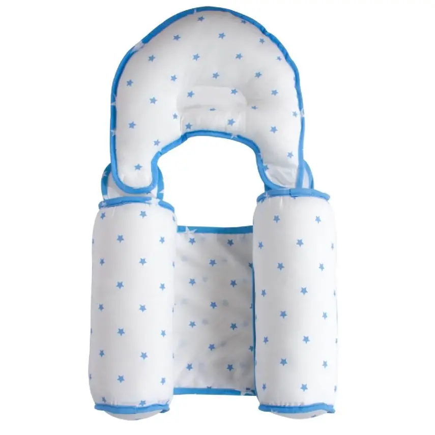 Sevi Bebe Kafa Şekillendirici Yastık & Yan Yatış Yastığı Mavi Yıldız - 1