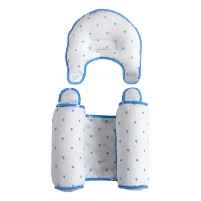 Sevi Bebe Kafa Şekillendirici Yastık & Yan Yatış Yastığı Mavi Yıldız - 2