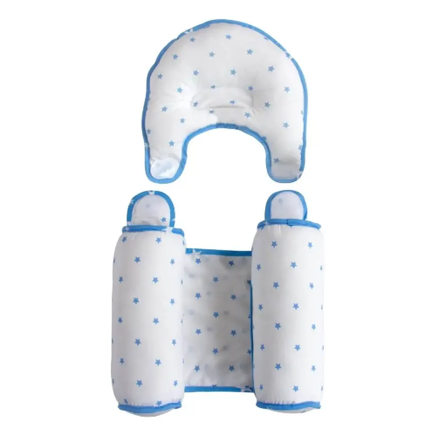 Sevi Bebe Kafa Şekillendirici Yastık & Yan Yatış Yastığı Mavi Yıldız - 2