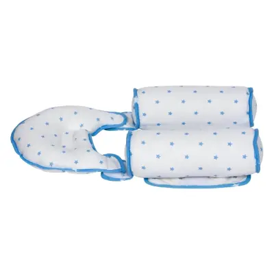 Sevi Bebe Kafa Şekillendirici Yastık & Yan Yatış Yastığı Mavi Yıldız - 4