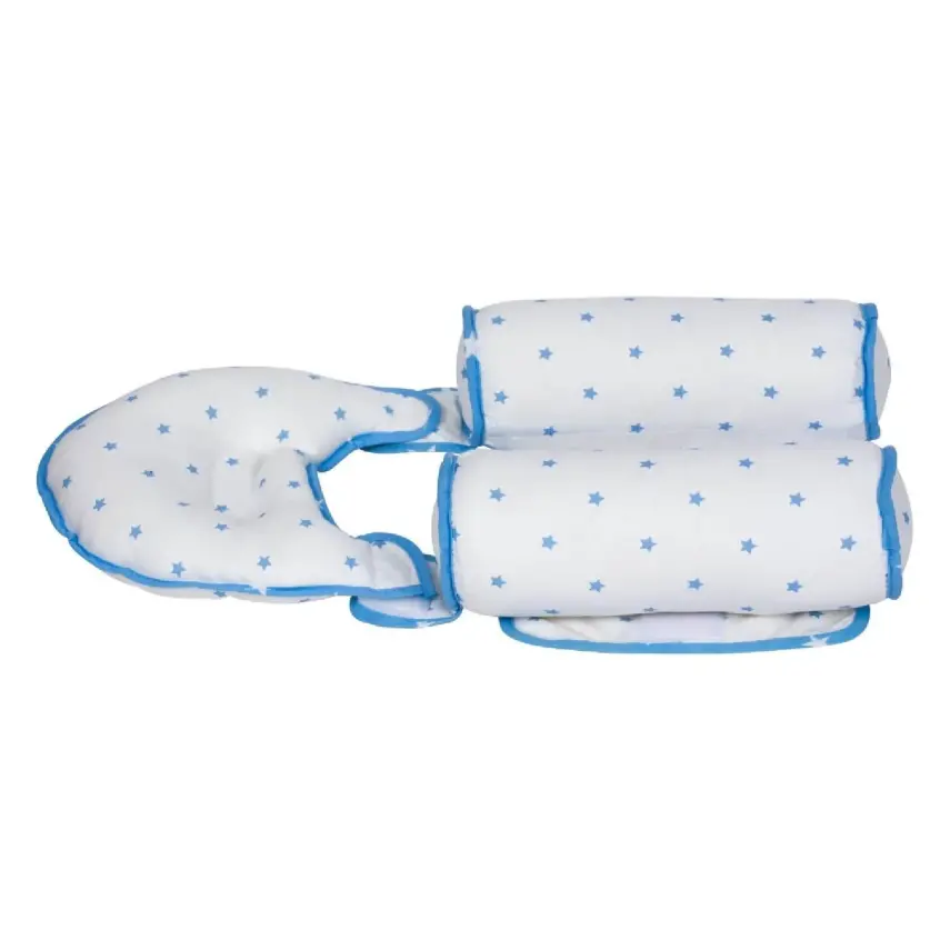 Sevi Bebe Kafa Şekillendirici Yastık & Yan Yatış Yastığı Mavi Yıldız - 4