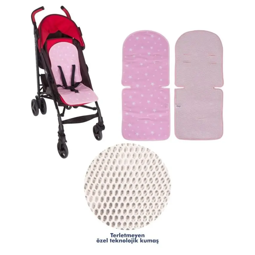 Sevi Bebe Klimalı Puset ve Oto Koltuğu Minderi Pembe - 1
