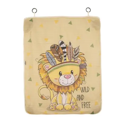 Sevi Bebe Müslin Bebek Arabası Örtüsü Pano Baskılı Aslan - 2