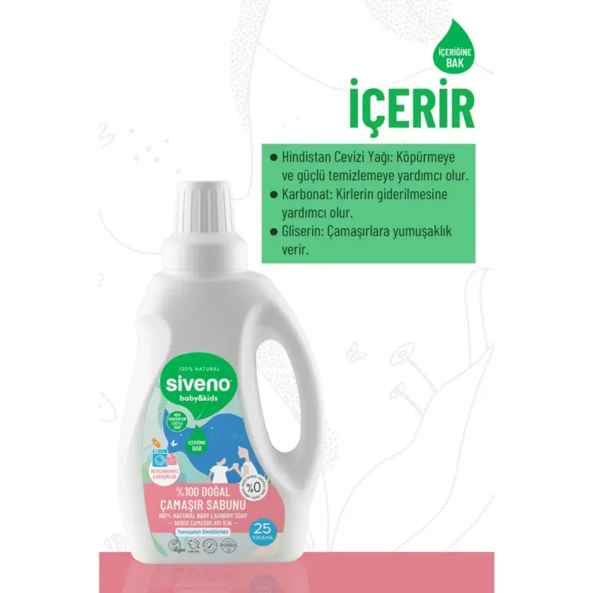 Siveno Baby Doğal Çamaşır Sabunu 750 ml x3 - 4