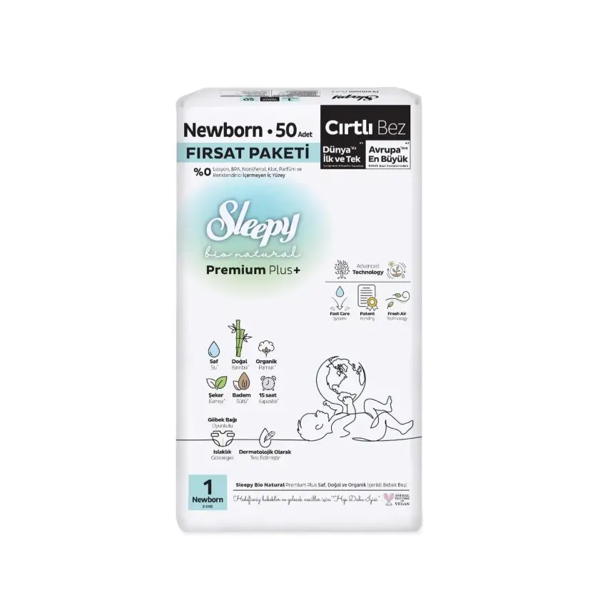 Sleepy Bebek Bezi Bio Natural Yenidoğan 100lü Gross Paket - 2