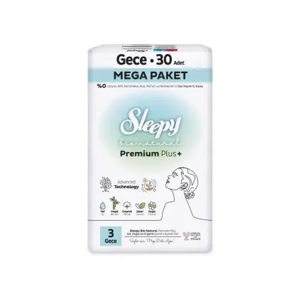 Sleepy Bio Natural Hijyenik Ped Gece Mega Paket 30 Adet - 2