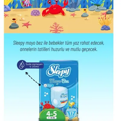 Sleepy Mayo Külot Bebek Bezi 5 Beden Junior 7 - 18 kg 17li - 3