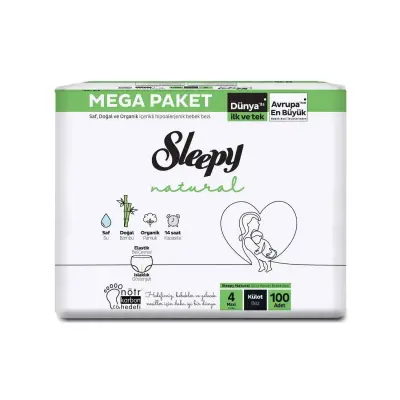 Sleepy Natural Bebek Külot Bezi Maxi 100lü Gross Paket