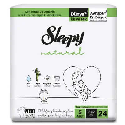 Sleepy Natural Külot Bebek Bezi 5 Beden 11-18 kg 24lü
