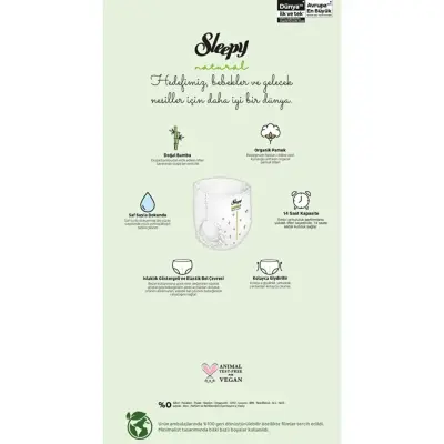 Sleepy Natural Külot Bebek Bezi 6 Beden XL 62li Ultra Paket (1)