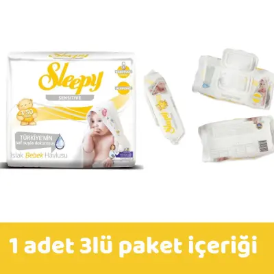 Sleepy Sensitive Islak Mendil 3x50li x3 - 4
