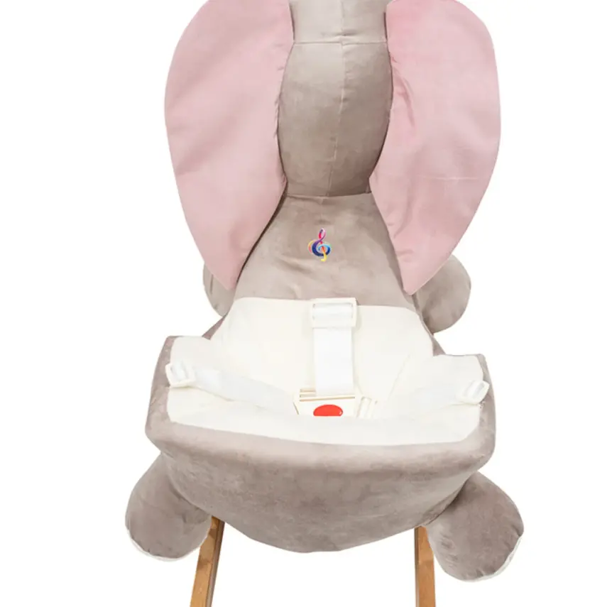 Tiffany Ahşap Sallanır Müzikli Fil- Gri Pudra - 3