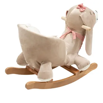 Tiffany Ahşap Sallanır Müzikli Köpek - Bej Pembe - 2