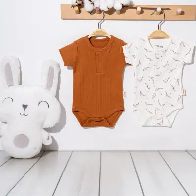 Tiffany Bebek Body Takımı Kısa Kol 2li Wheat Theme - 6