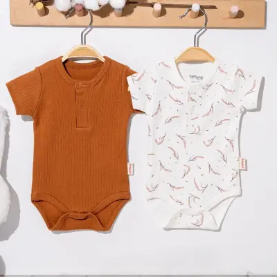 Tiffany Bebek Body Takımı Kısa Kol 2li Wheat Theme