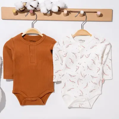 Tiffany Bebek Body Takımı Uzun Kol 2li Wheat Theme