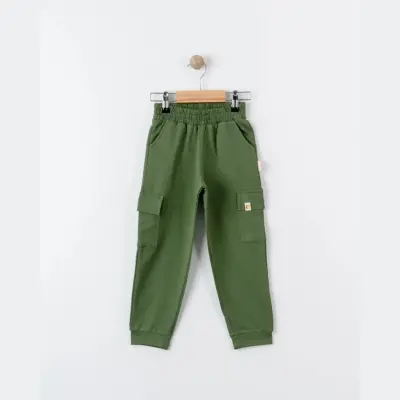 Tiffany Çocuk Eşofman Altı Kargo Cepli Oversize Theme Haki