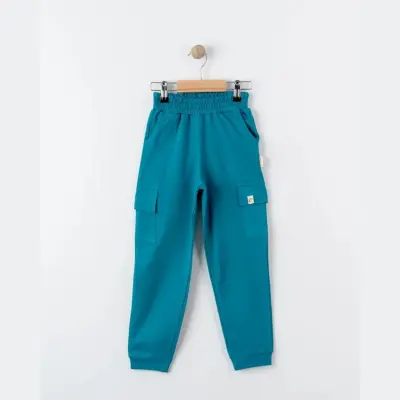 Tiffany Çocuk Eşofman Altı Kargo Cepli Oversize Theme Mint