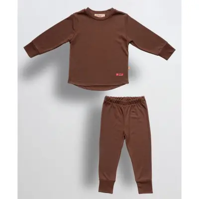 Tiffany Erkek Termal Pijama Takımı Kahverengi