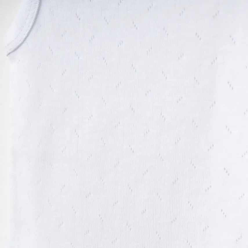 Tiffany Unisex Pamuklu Atlet Body Bisiklet Yaka Jakarlı Basic Tema Beyaz - 6