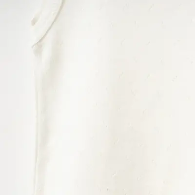 Tiffany Unisex Pamuklu Atlet Body Bisiklet Yaka Jakarlı Basic Tema Ekru - 3