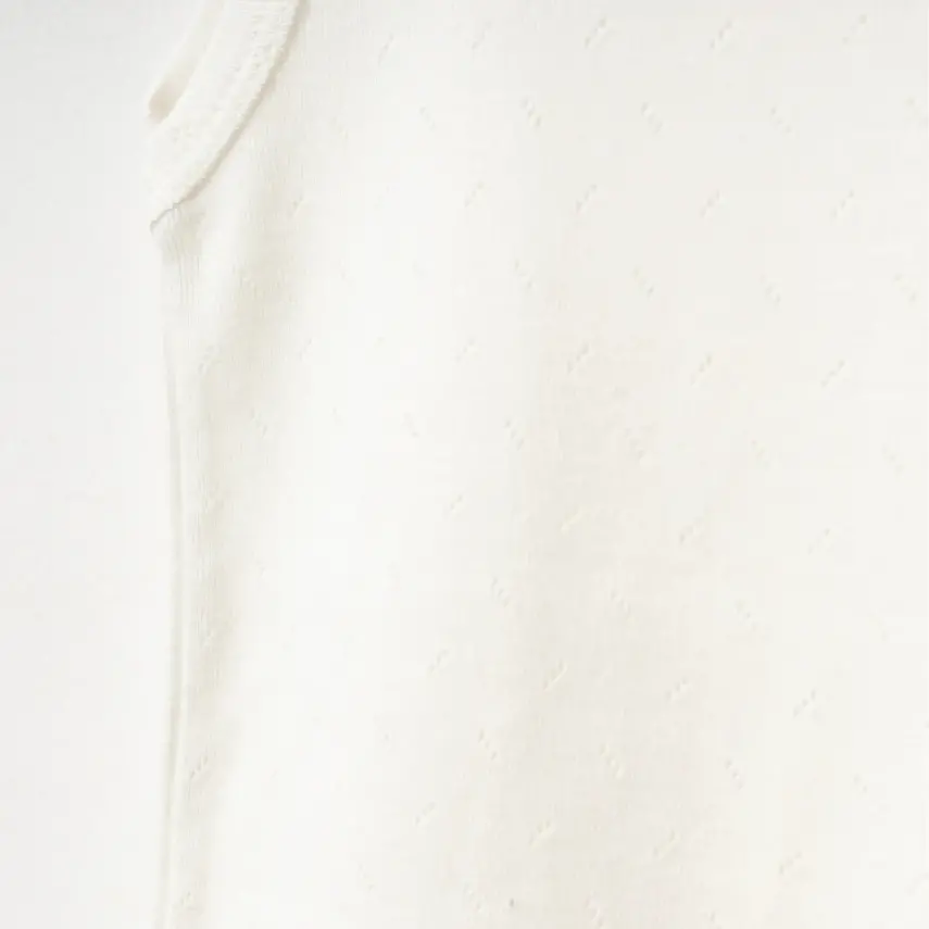 Tiffany Unisex Pamuklu Atlet Body Bisiklet Yaka Jakarlı Basic Tema Ekru - 3