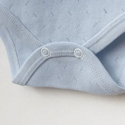 Tiffany Unisex Pamuklu Atlet Body Bisiklet Yaka Jakarlı Basic Tema Mavi - 11