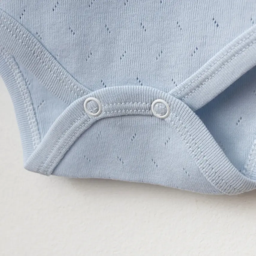 Tiffany Unisex Pamuklu Atlet Body Bisiklet Yaka Jakarlı Basic Tema Mavi - 12