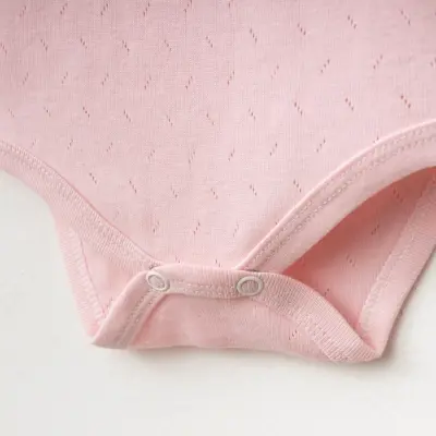 Tiffany Unisex Pamuklu Atlet Body Bisiklet Yaka Jakarlı Basic Tema Pembe - 2